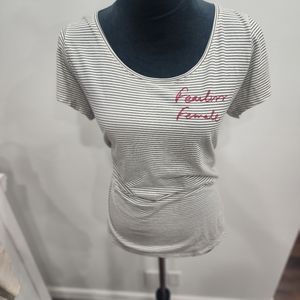 [ Lucky brand] womens size xl, FEARLESS FEMALE striped short sleeve t-shirt.